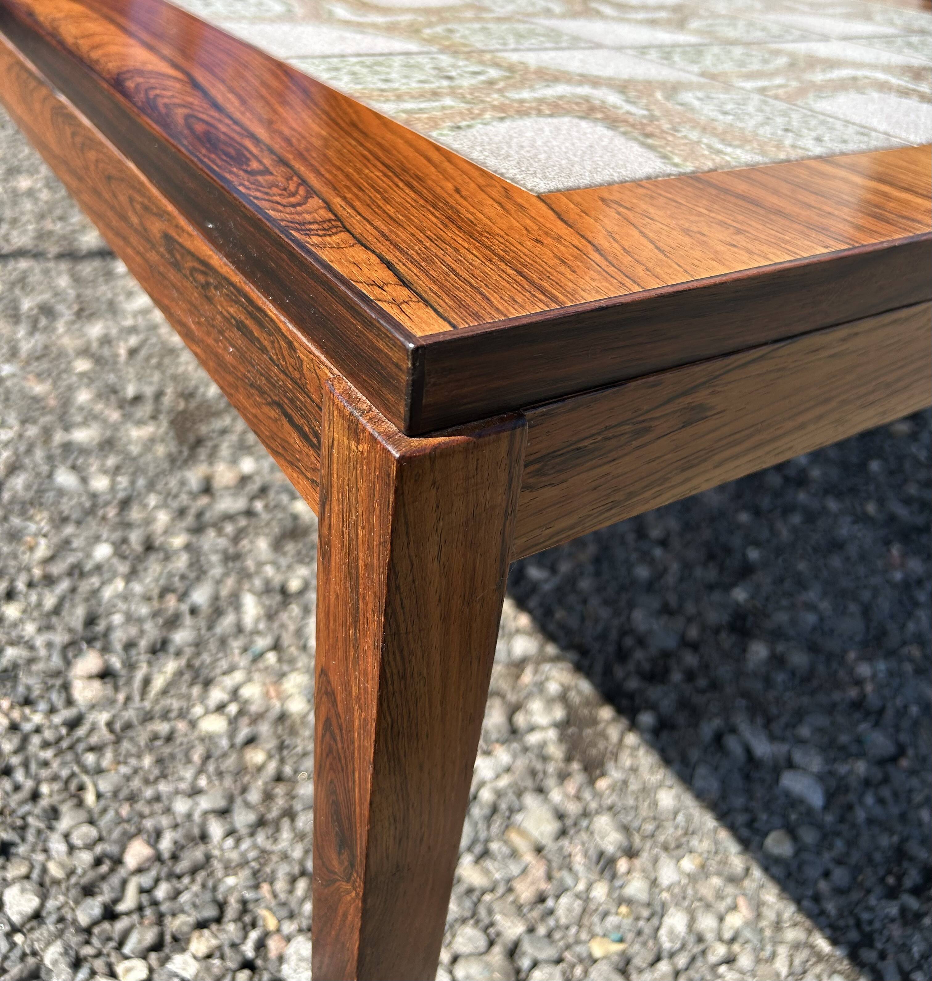 Danish rosewood coffee tables with tiles