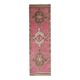 Vintage Turkish Oushak Handmade Wool Cotton Pink Runner Rug 90x303