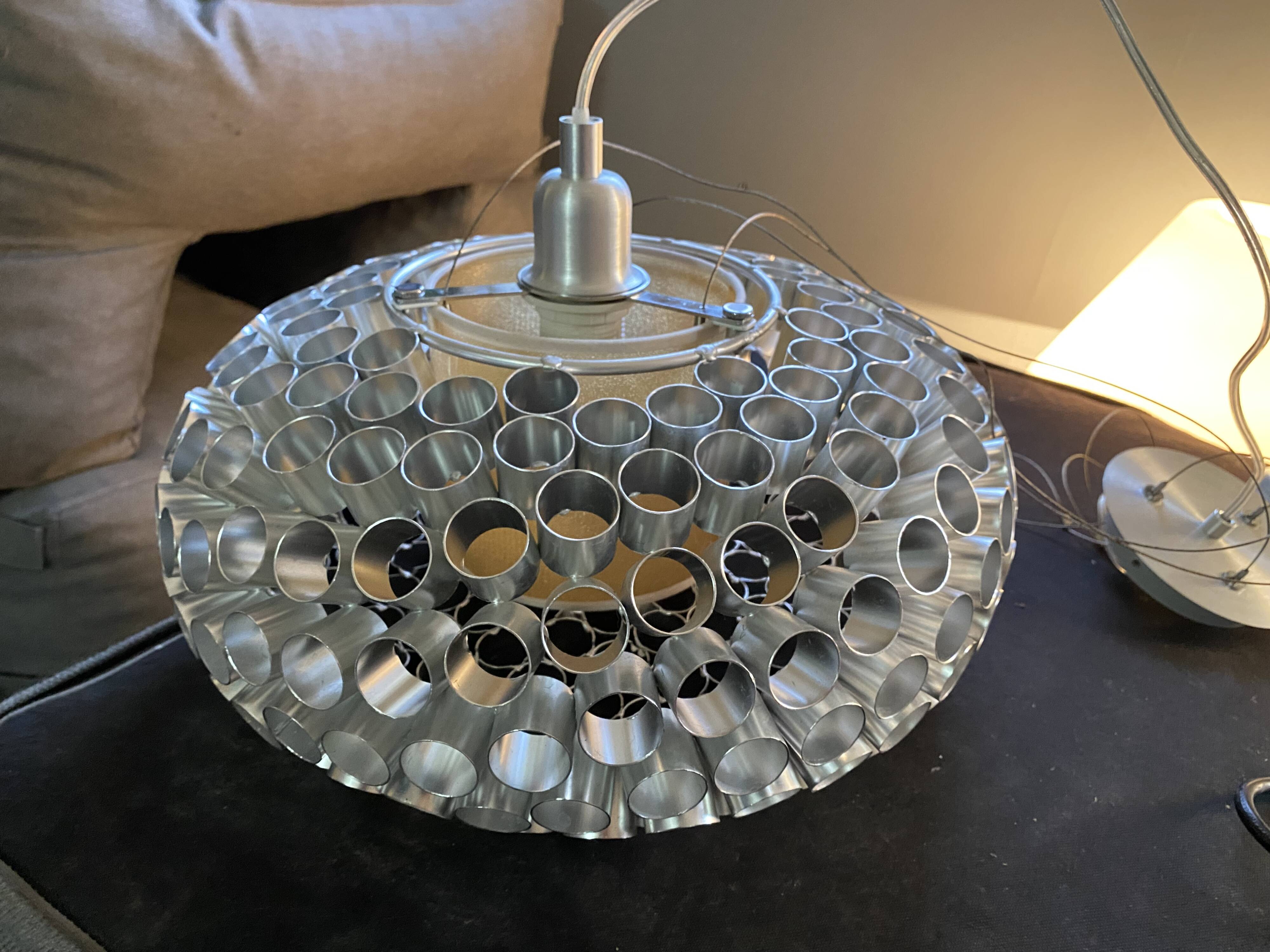 Suspension light aluminium style Foscarini vintage space age vintage 1980