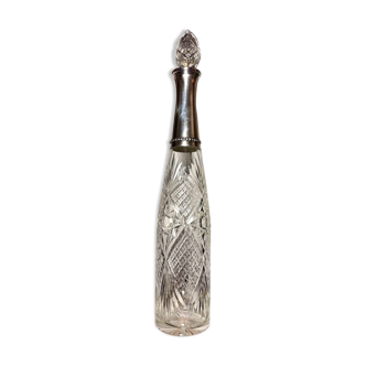 Baccarat crystal carafe with silver neck