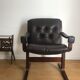 Armchair siesta brown leather by ingmar relling for westnofa