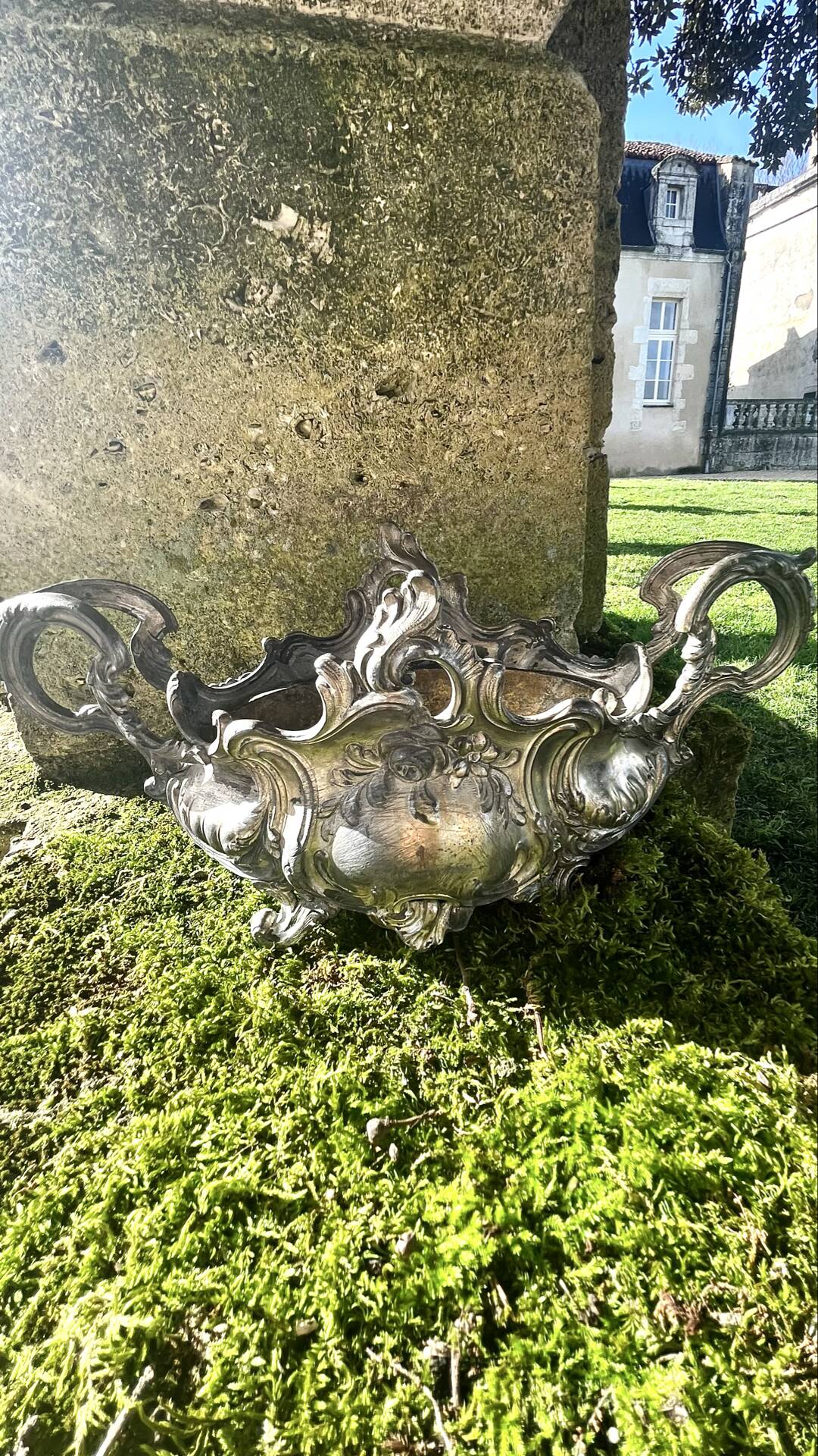 Silver Plated Jardinière, French Art Nouveau Centrepiece