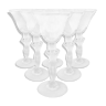 Set de 6 verres à pied en cristal de Bayel corps de femme - Style Lalique