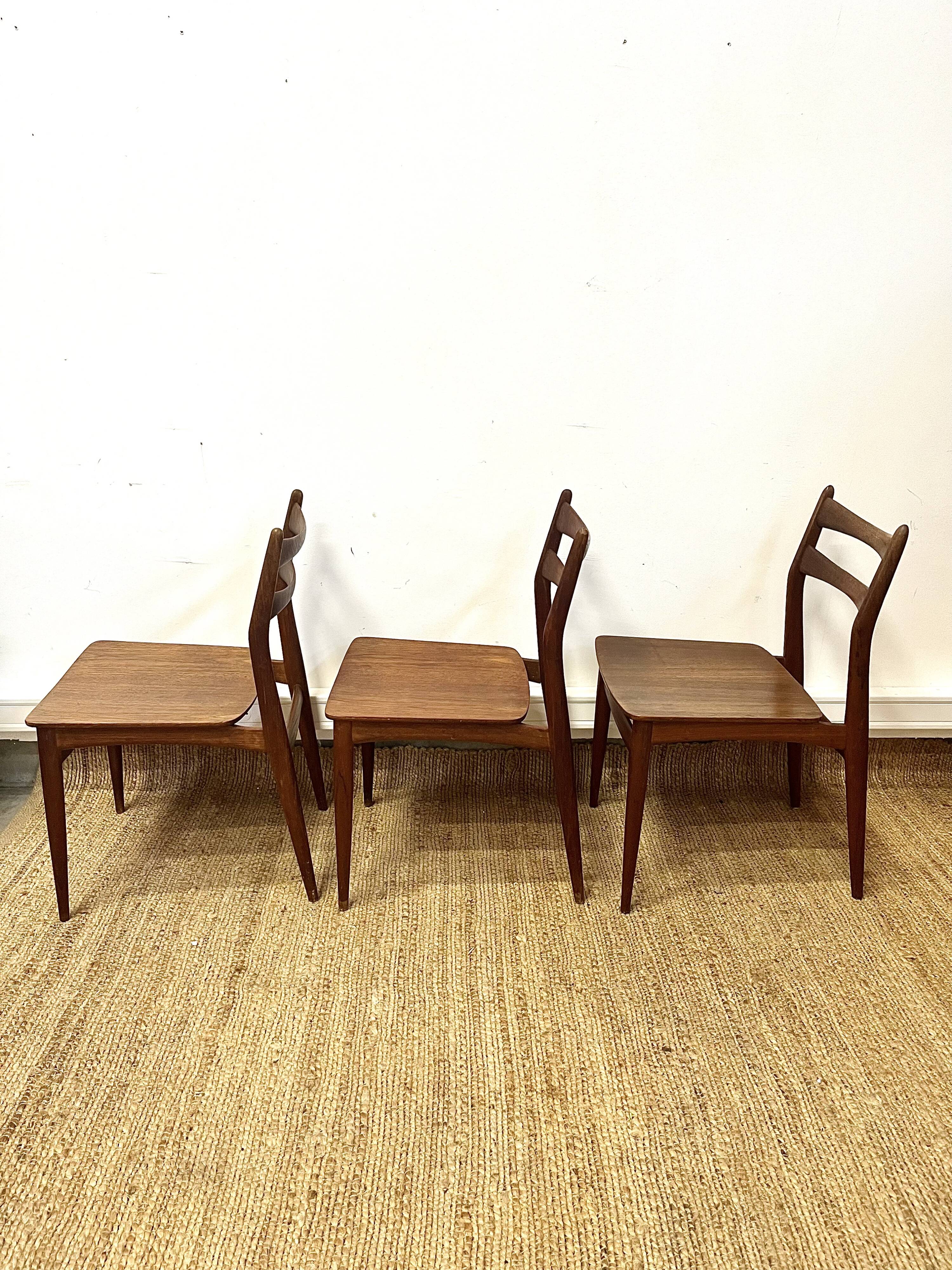 3 Scandinavian teak chairs by Niels Otto Møller