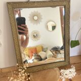 Small Rectangular Golden Mirror Classic Baroque Style - To Hang on the Wall