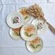 Dessert plates with St Amand and Galluis flowers