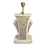 Hollywood regency lamp base maitland smith (usa), tessellated stones & brass, ca 1970