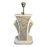 Hollywood regency lamp base maitland smith (usa), tessellated stones & brass, ca 1970