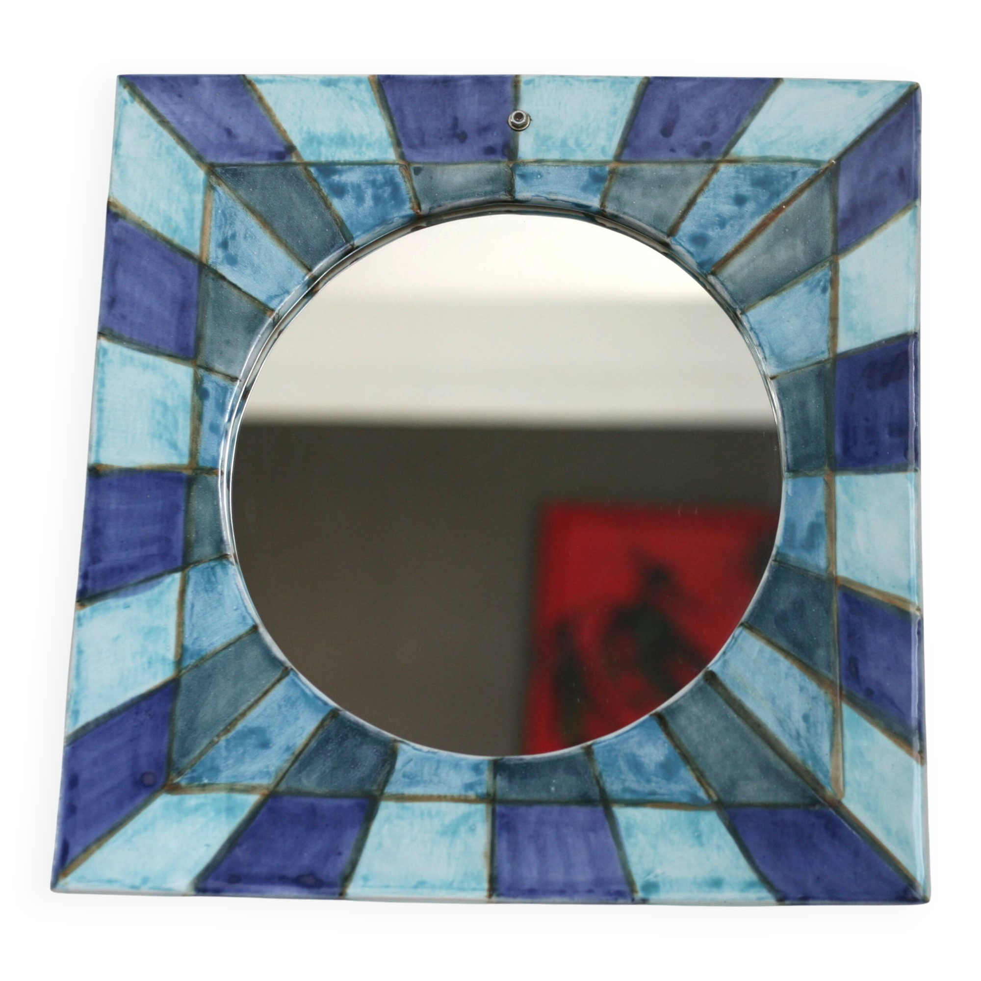 vintage ceramic mirror and design, 1970s