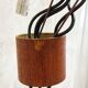 Teak and resin pendant light