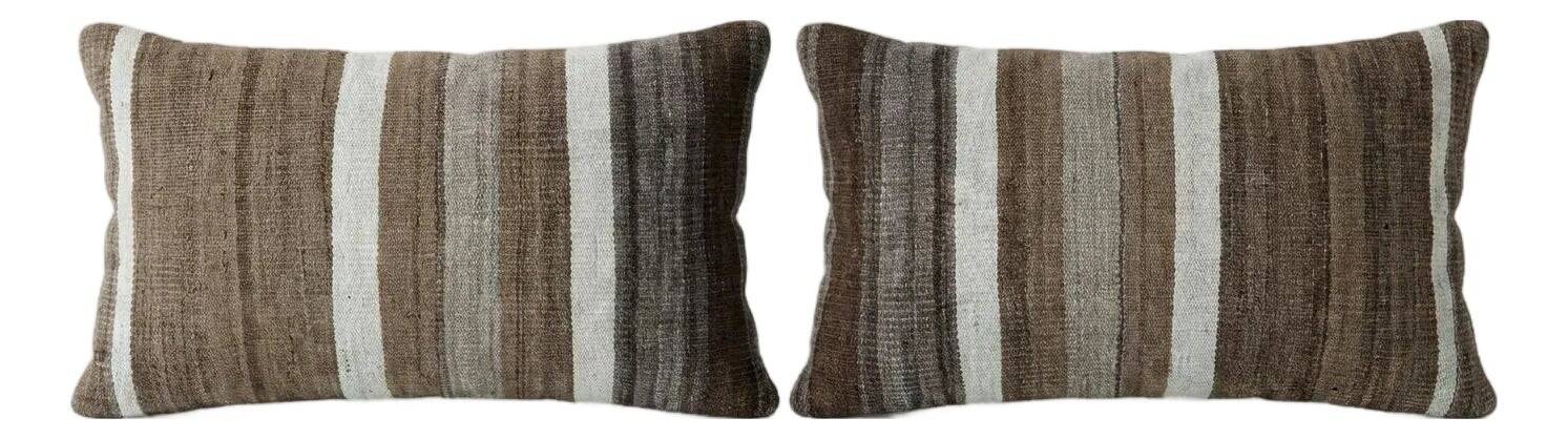 Set of 2 vintage kilim cushion covers 28x51 cm