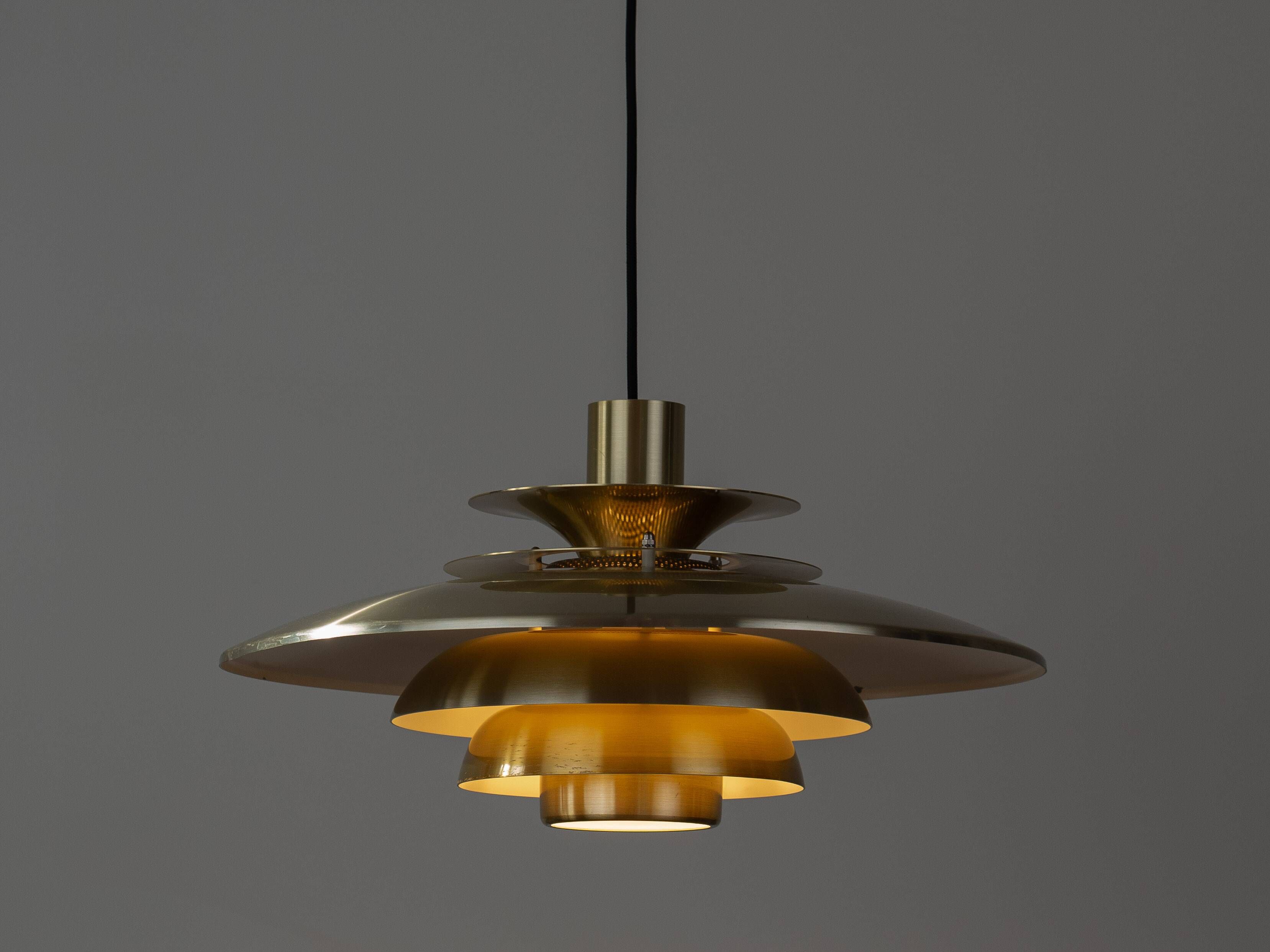 Danish vintage Verona pendant lamp by Kurt Wiborg, Jeka, 1980s