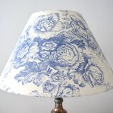 Vintage toile de Jouy lampshade, blue flowers