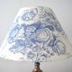 Vintage toile de Jouy lampshade, blue flowers