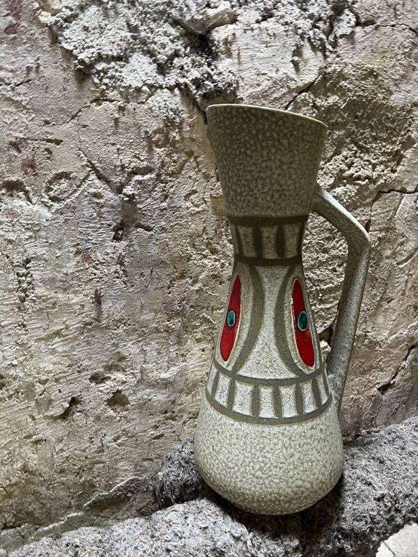 Cruche vintage en céramique émaillée – Allemagne de l’Ouest, années 60