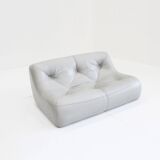 Grey Leather Kali sofa by Michel Ducaroy for Ligne Roset