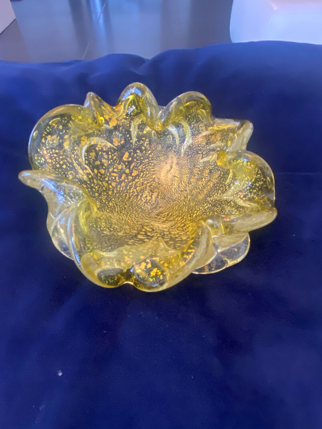 Empty ashtray pocket Murano Barovier Toso Vintage gold glitter