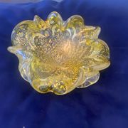 Empty ashtray pocket Murano Barovier Toso Vintage gold glitter