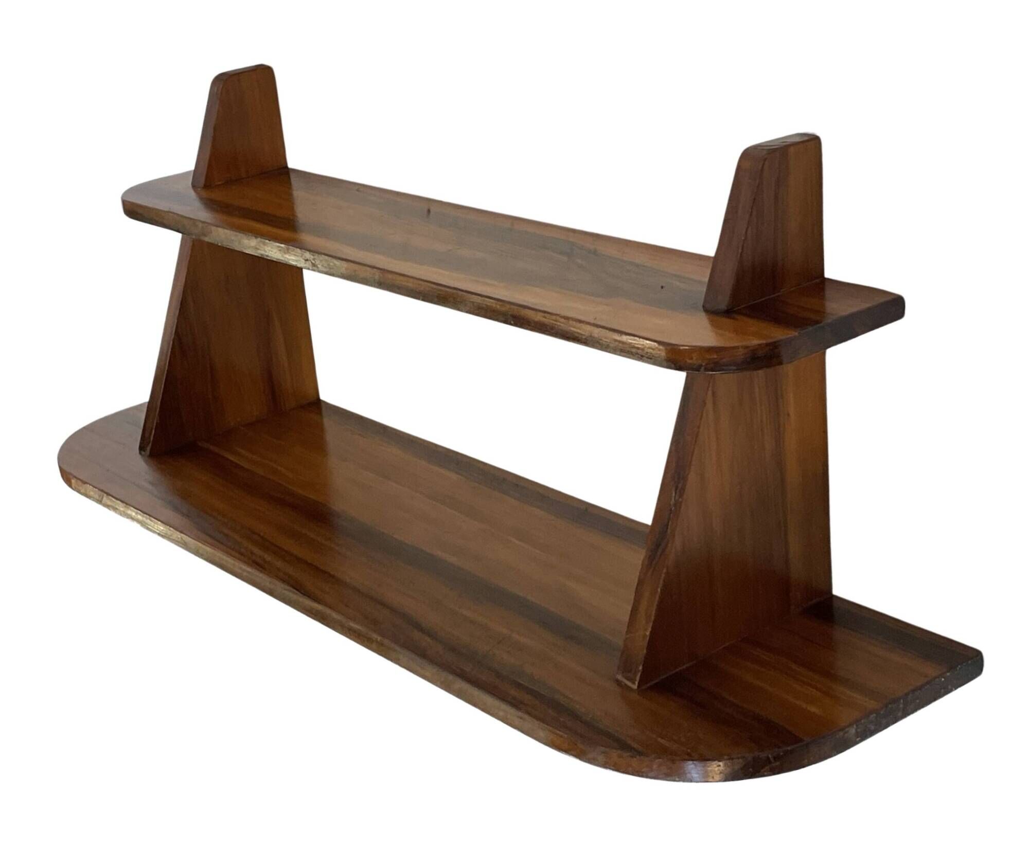 Vintage wooden wall shelve rack bookshelf in wood minimalist