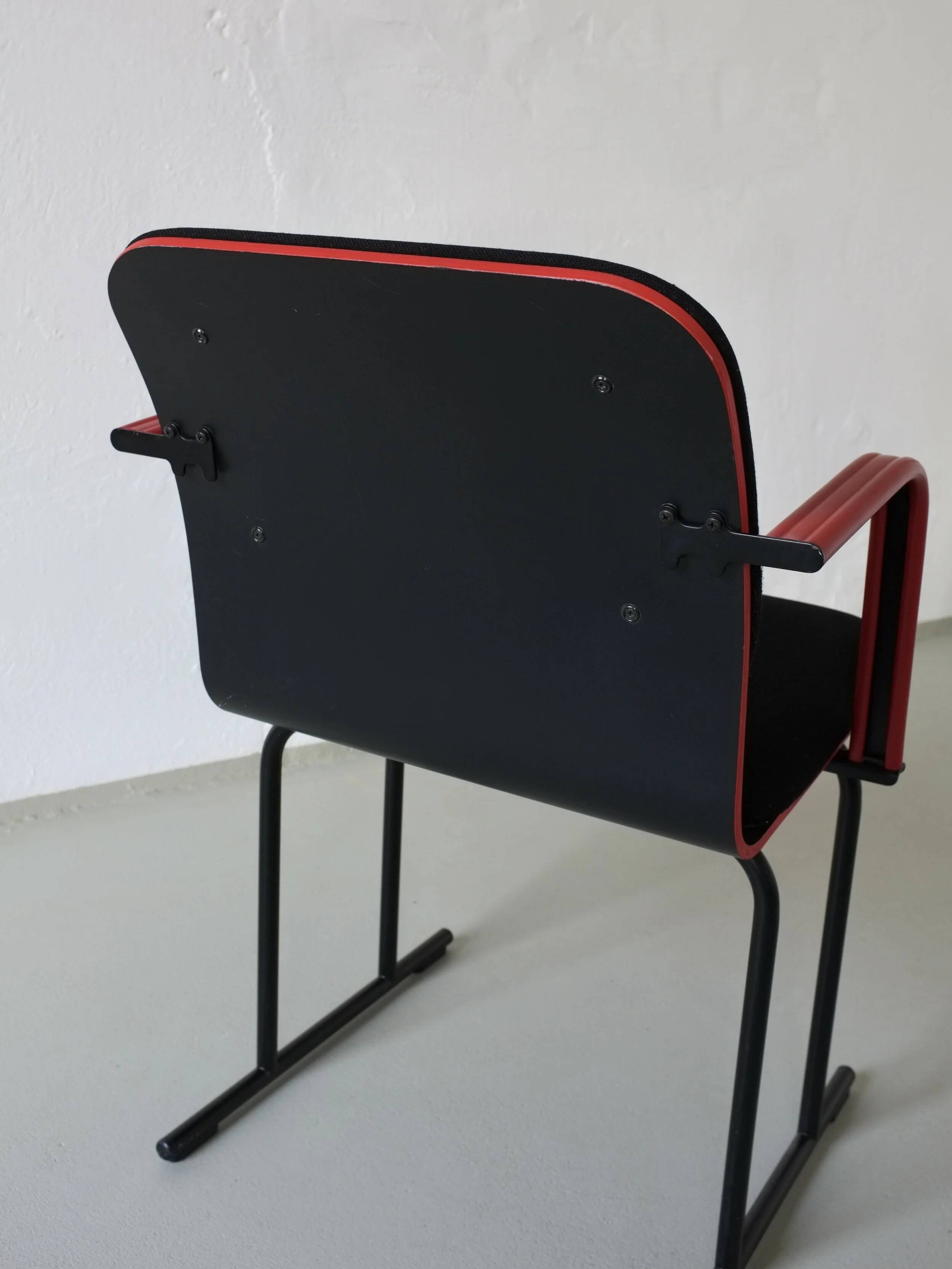 Black and red armchair by Yrjö Kukkapuro for Avarte, Finland, 1980s