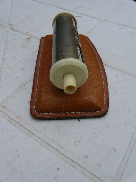 Tubular perpetual calendar, leather base, 50s
