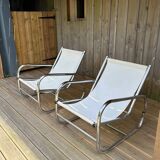 Pair of reupholstered armchairs from the 1970s.