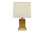 Vintage burlwood rectangular table lamp, France 1980s