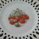 5 porcelain lace plates, fruit decorations