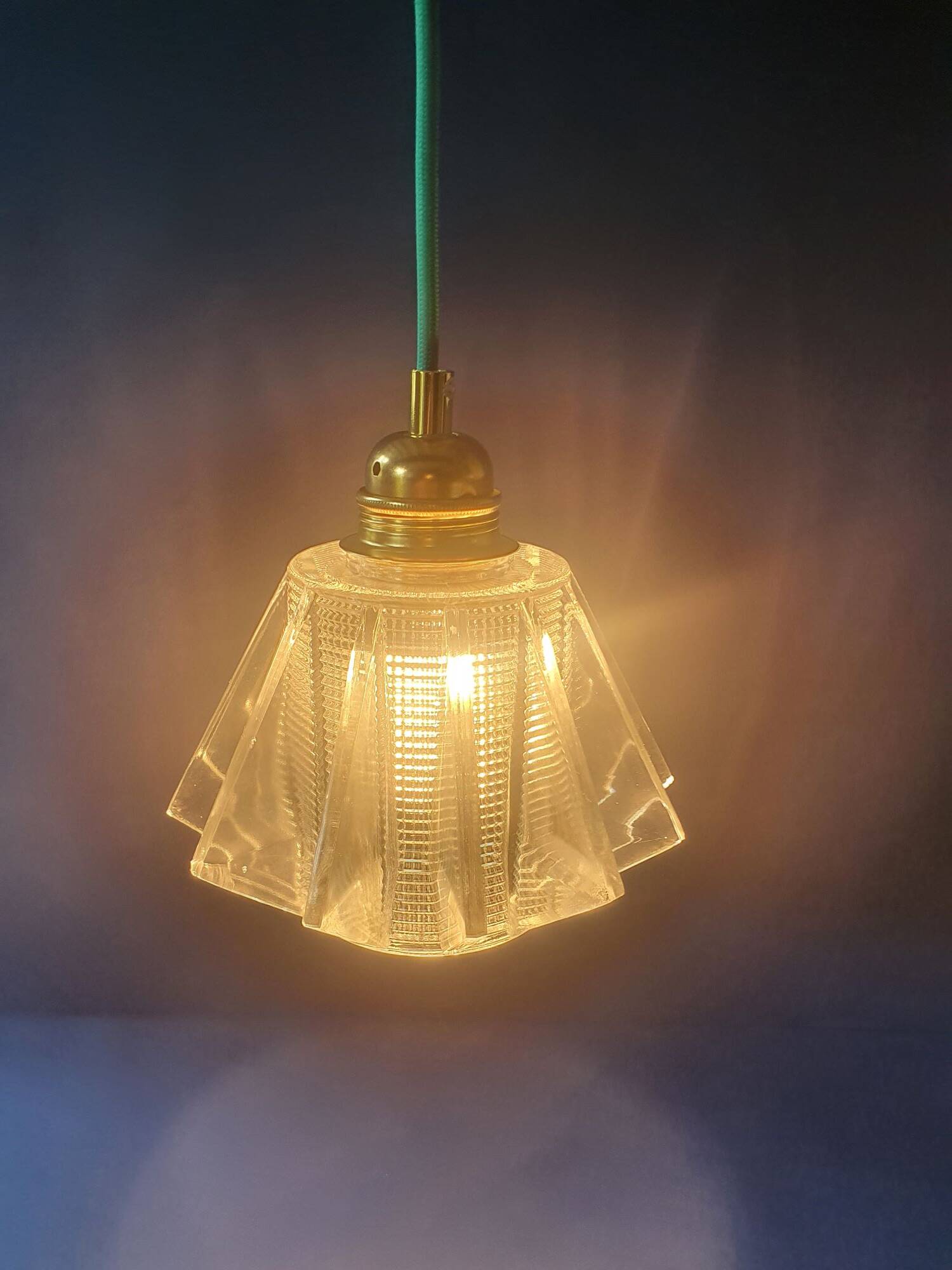 Vintage 70s UFO space age hanging lamp from France - newly electrified