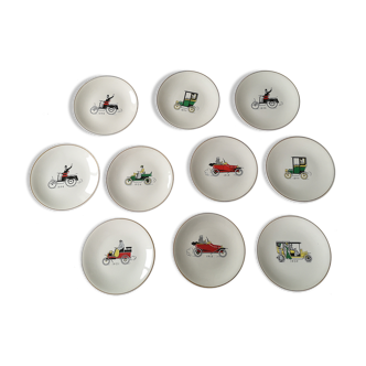 Set of 10 Lunéville dessert plates