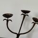 Brutalist Iron Candle Holder Circa 1970 Vintage