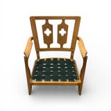 "José" armchair in solid oak by Guillerme & Chambron for Votre Ma