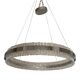 Murano Glass Pendant Chandelier Hammered Clear Glass in Polish Kromo Ring W