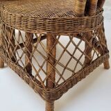 Vintage rattan confidant sofa