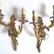 Duo of gilded bronze wall lamps
