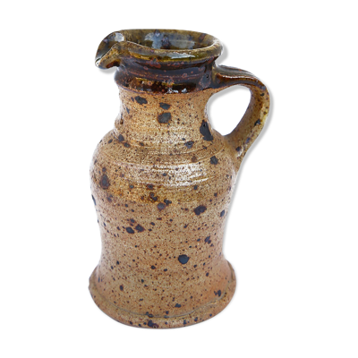 Pichet façon saucière en grès pyrité de Pierre Digan, Puisaye, La Borne 1950