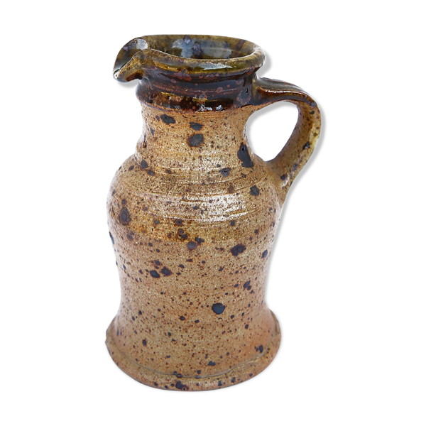 Pichet façon saucière en grès pyrité de Pierre Digan, Puisaye, La Borne 1950