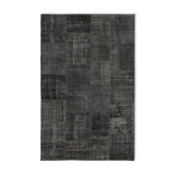Tapis turc surteint fait à la main 193 cm x 300 cm tapis patchwork noir