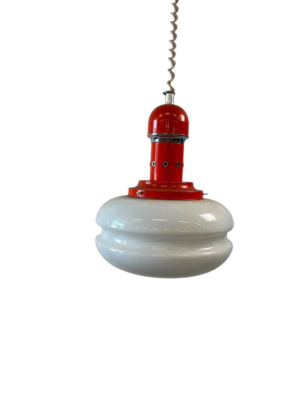 Orange vintage style spatial suspension/lustre.