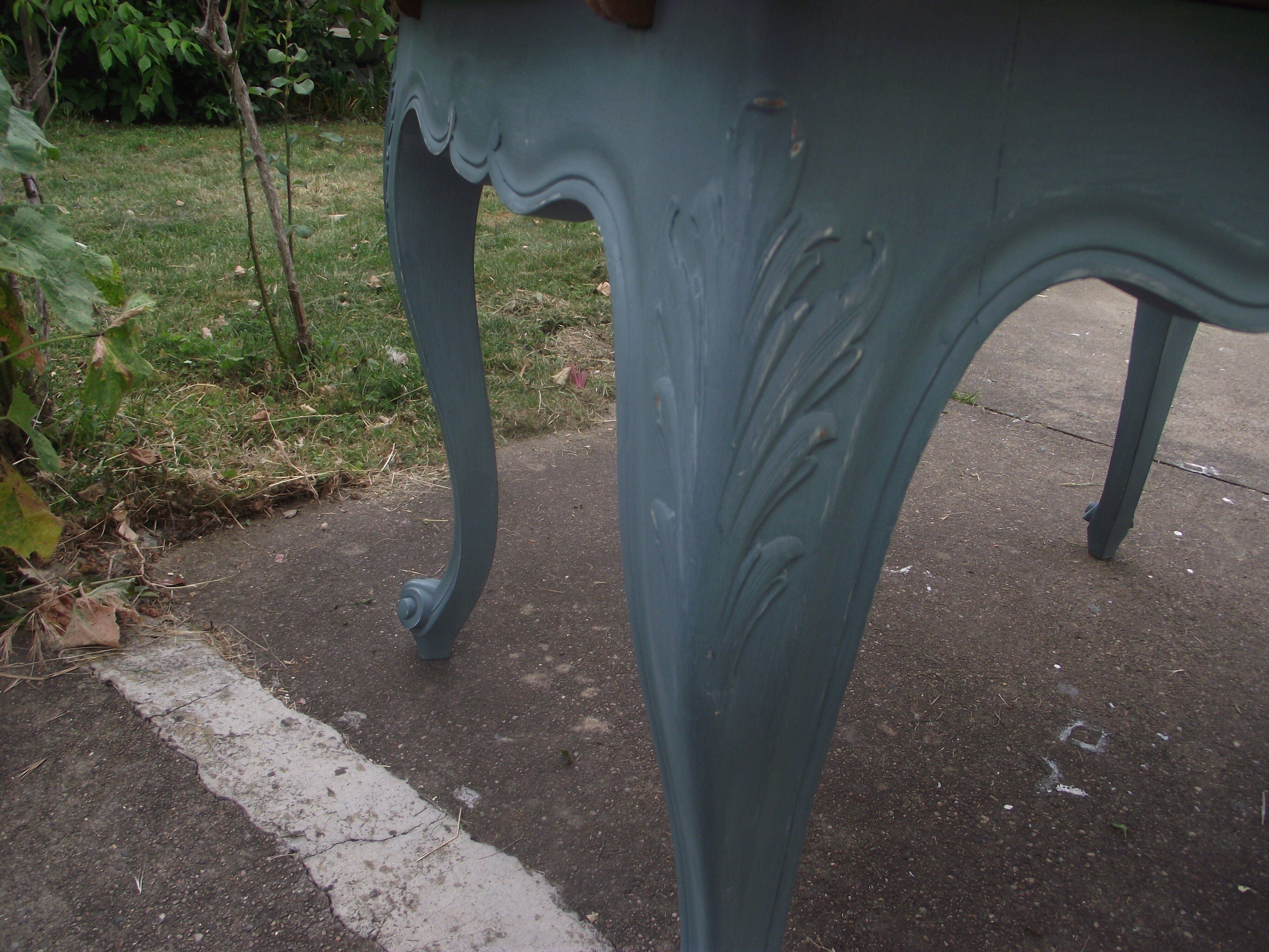 Louis XV-style extension table in solid cherry.