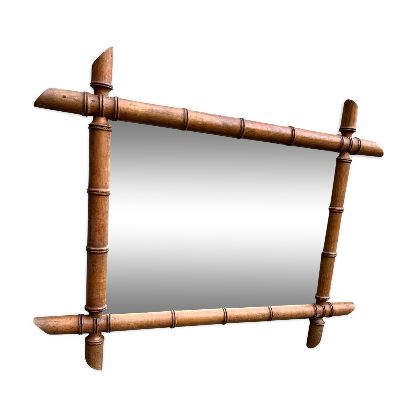Miroir en bambou vintage 64x50cm