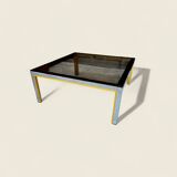 Renato Zevi Chrome and Gold Coffee Table, Italy, 1970s