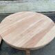 Renovated round dining table in solid wood, Louis XV style from the 19th century.