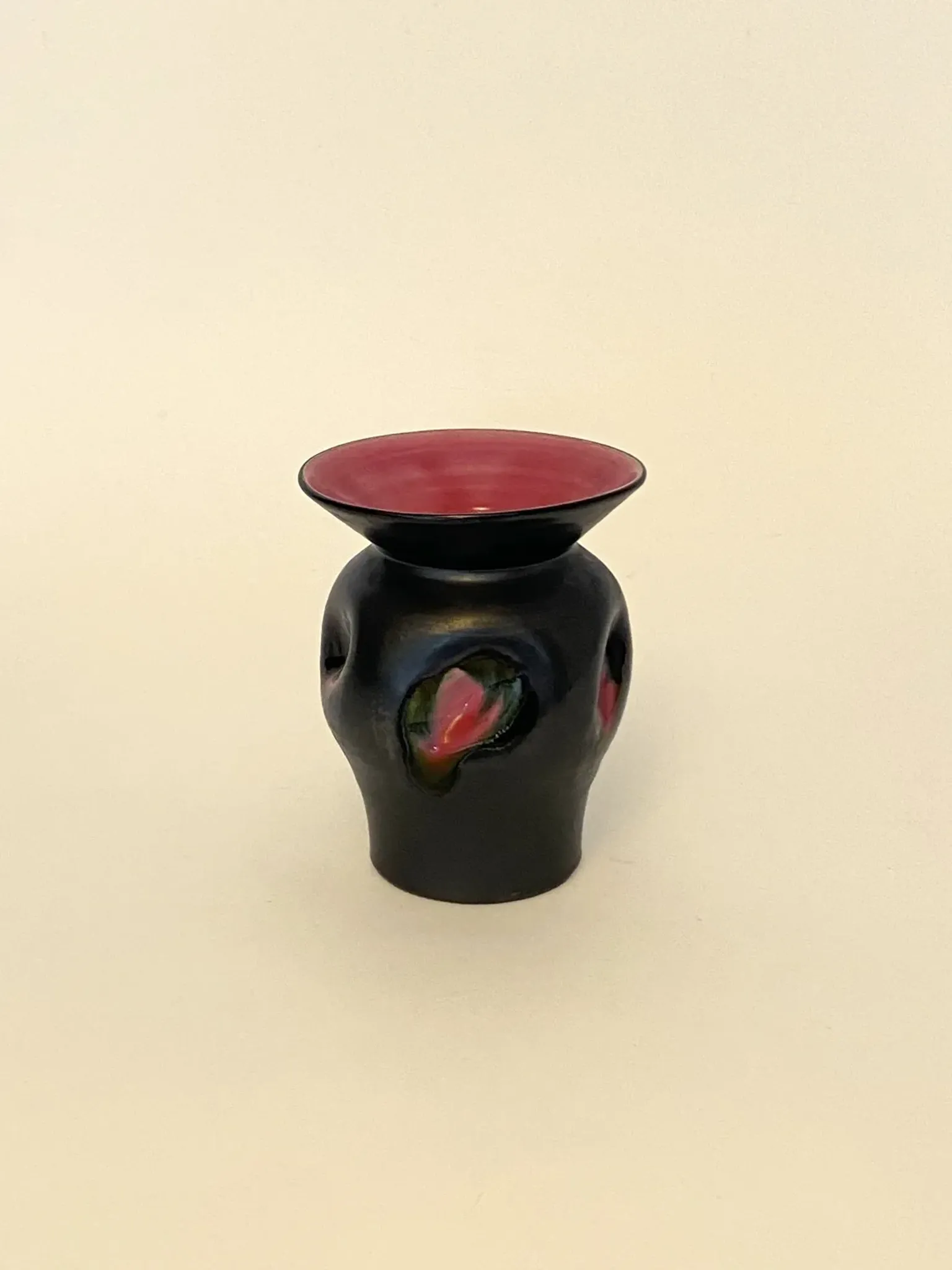 Black ceramic vase
