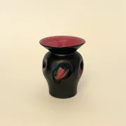 Black ceramic vase