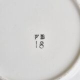 Set of 4 cups and 5 under cups in ceramic FB Badonviller