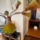 Vintage floral floor lamp with 8 branches Art Nouveau