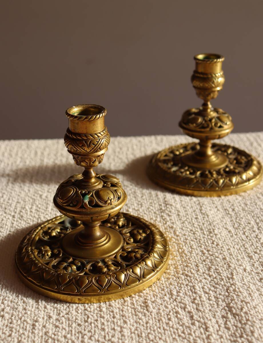 19th century bronze table ends