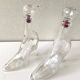 2 bottles vintage glass flacons registered model kefla france high heels