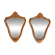 Pair of vintage Mid-Century decorative mirrors in a gold frame, Italy, 1960s.